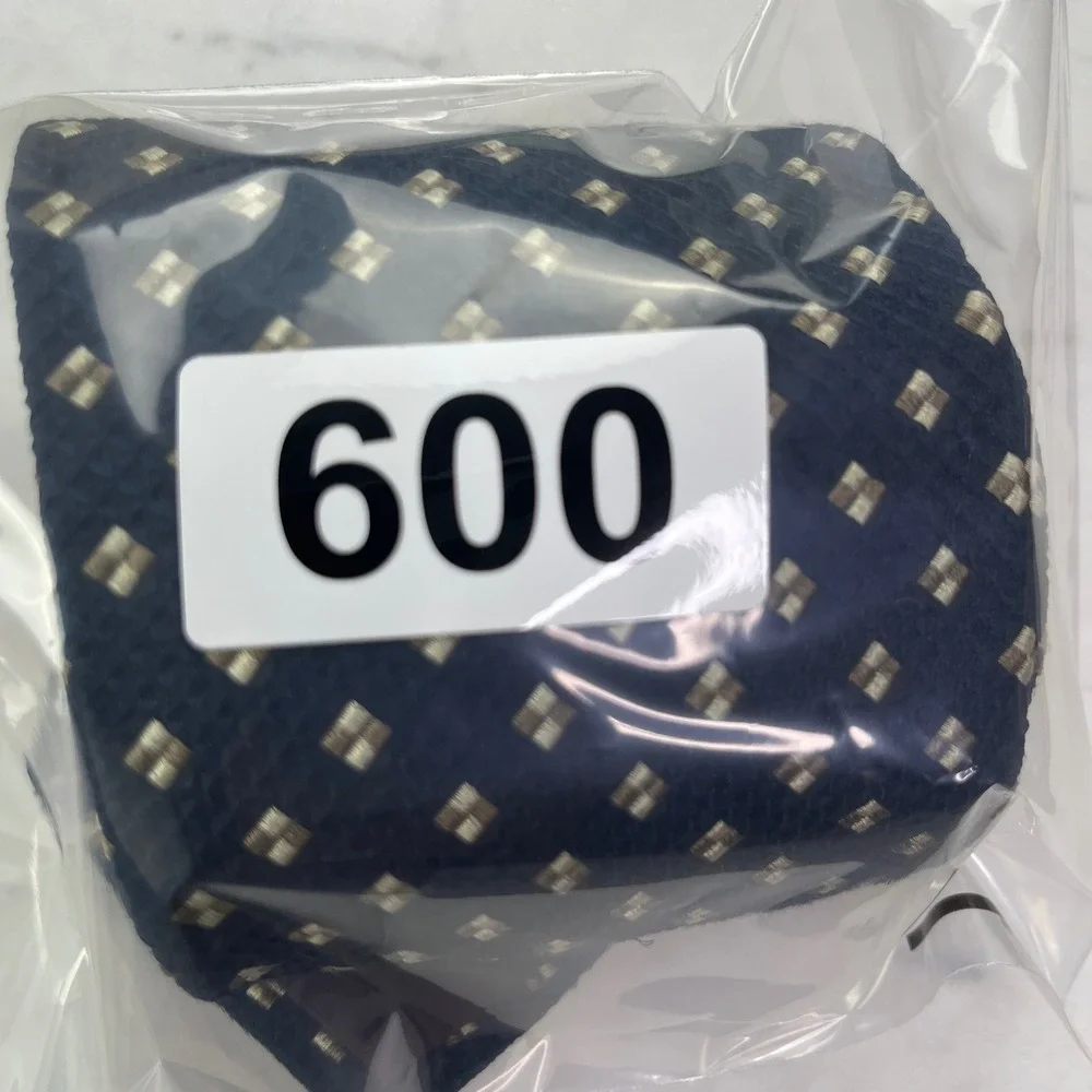 Stafford Executive Mens 100% Silk Tie Navy Blue Gold Geometric Necktie